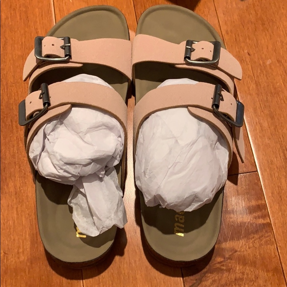 Madden NYC Breckk Double Strap Sandals Blush Pink Size 6.5